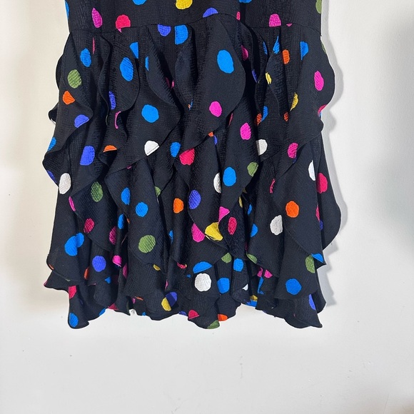 Gillian 100% Silk Vintage 80’s polka dot Ruffle midi Dolman sleeve dress size8 - Picture 13 of 13